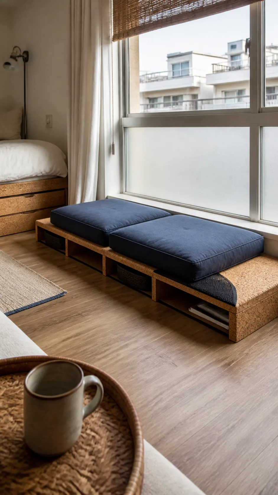 Low Sill Floor Cushion for a compact and practical window nook