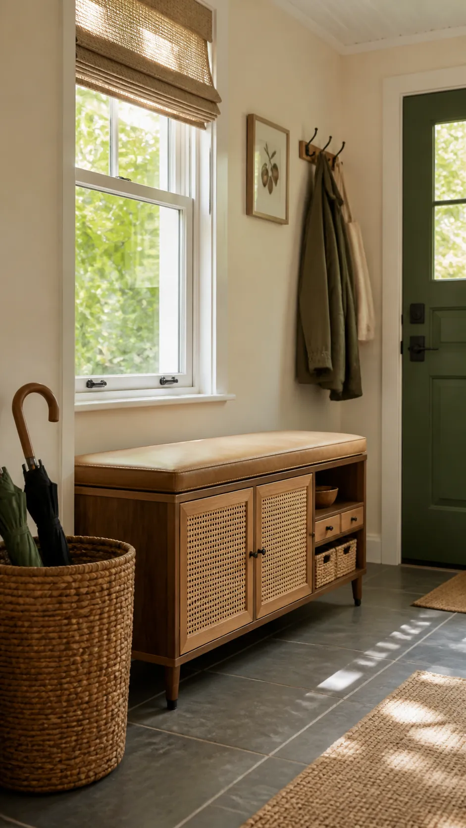 Front Door Cabinet Seat for a compact and practical window nook
