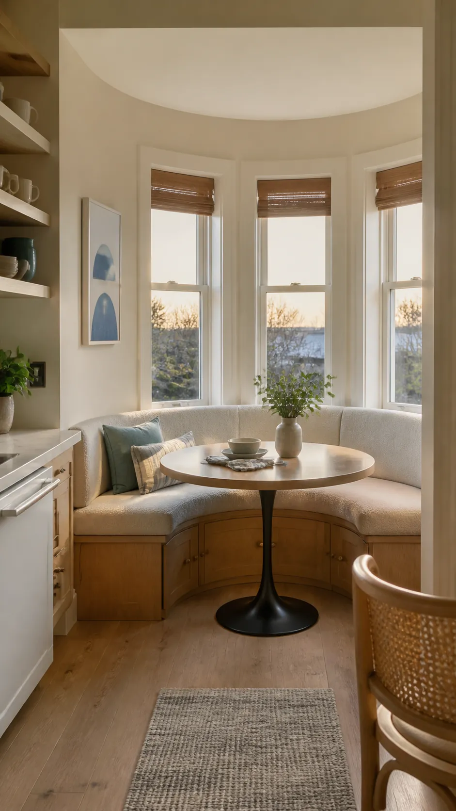 Breakfast Nook Curve for a compact and practical window nook