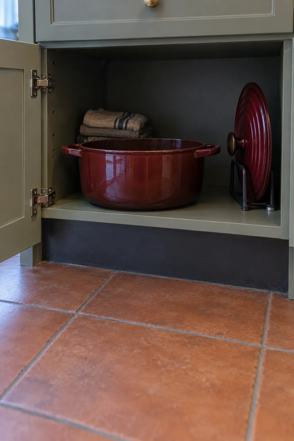 Give heavy casseroles a low shelf