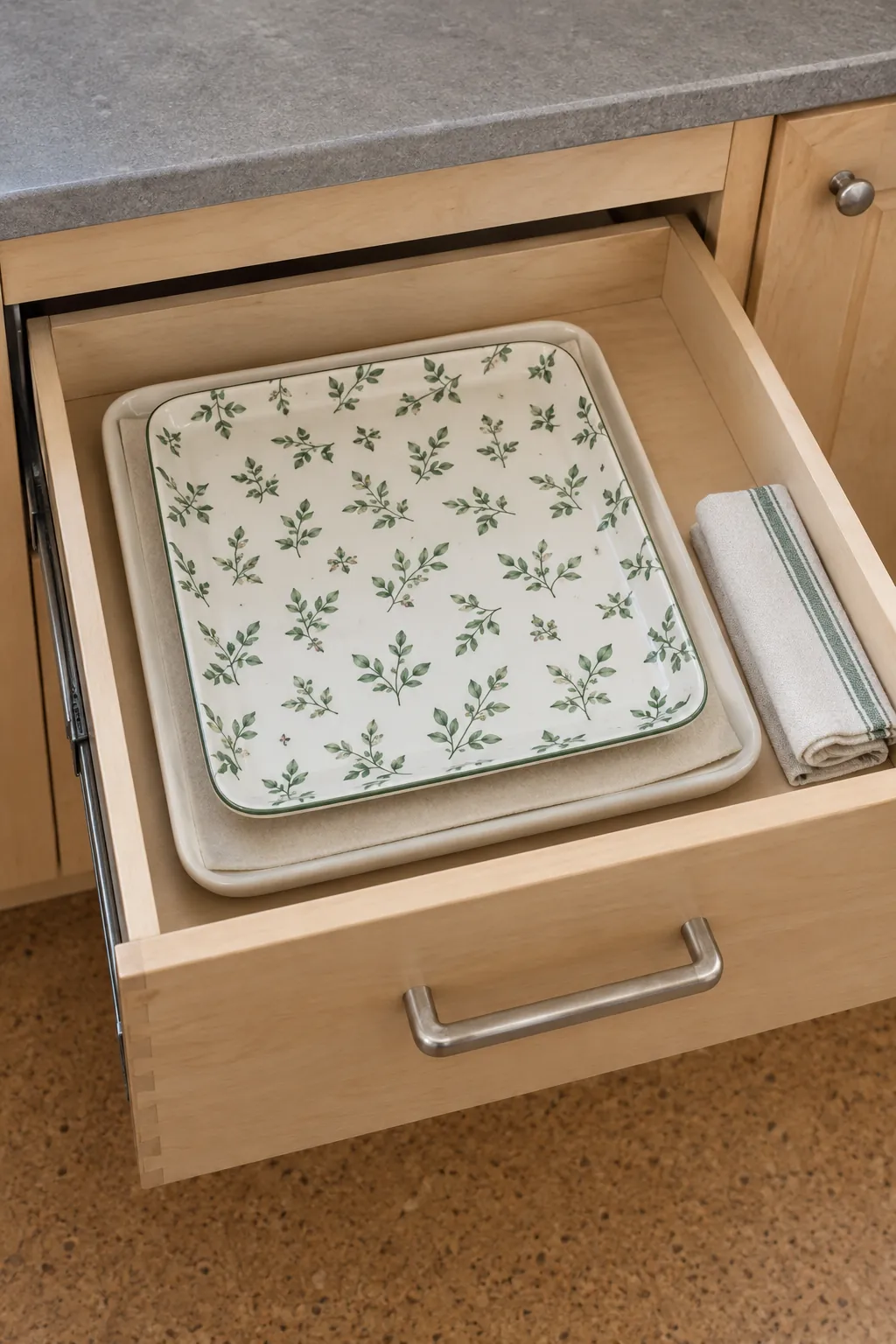 Reserve a deep drawer for shallow trays