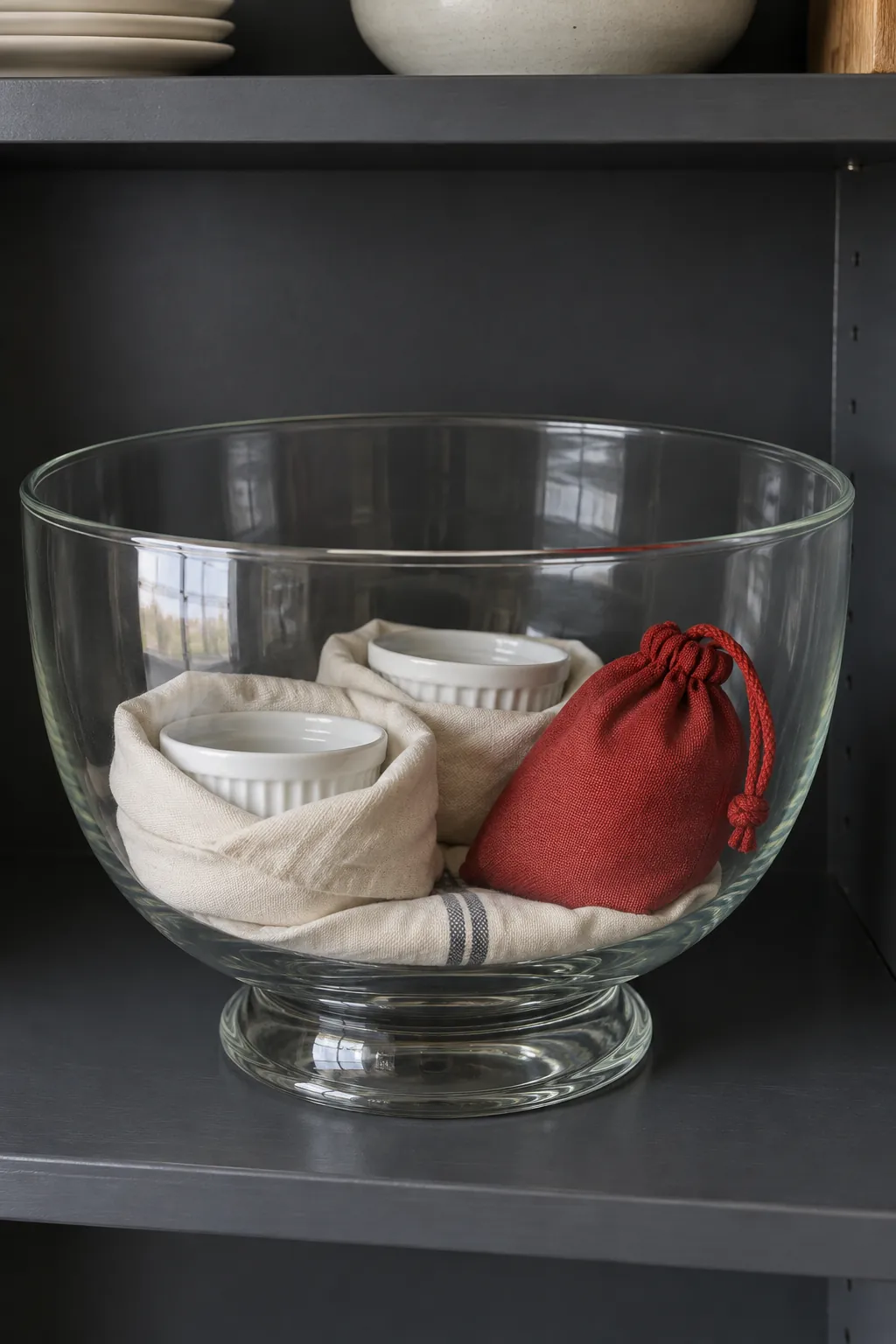 Use the largest bowl for small serving accessories