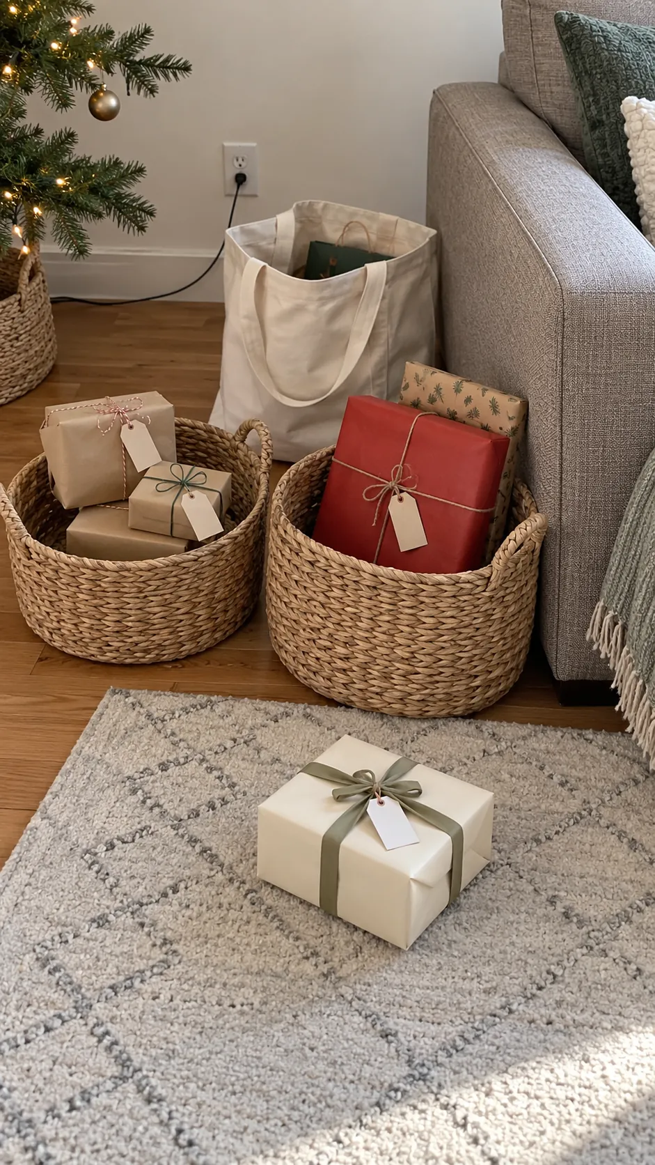 Stage gifts in small groups instead of one floor pile