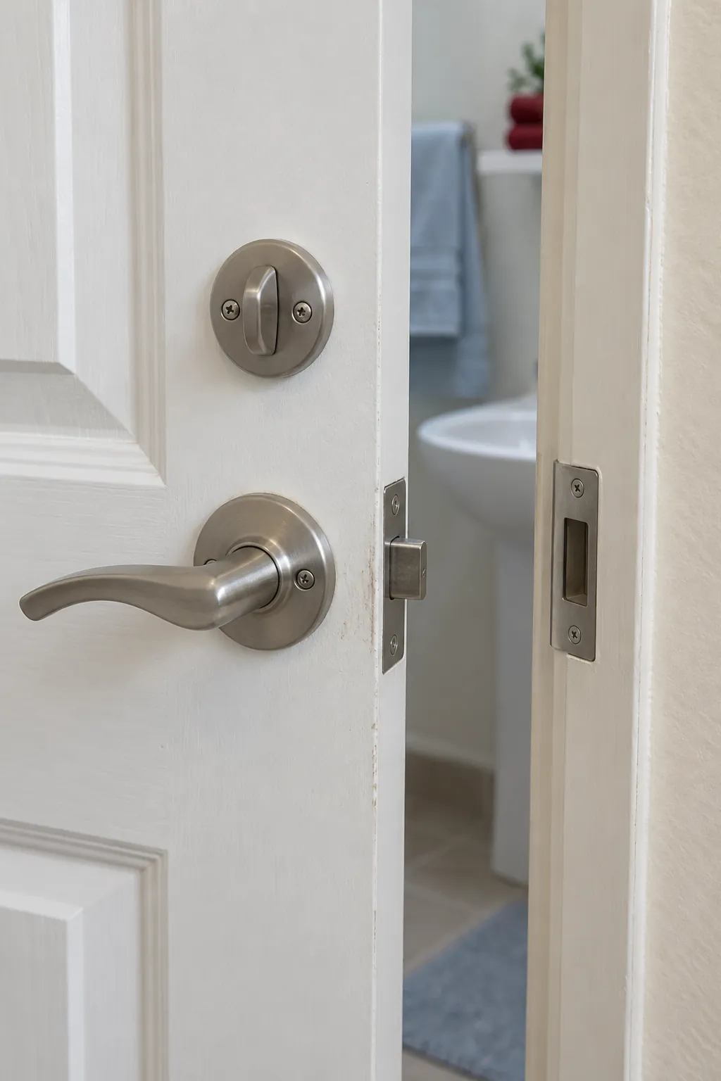Check the privacy latch before anyone arrives