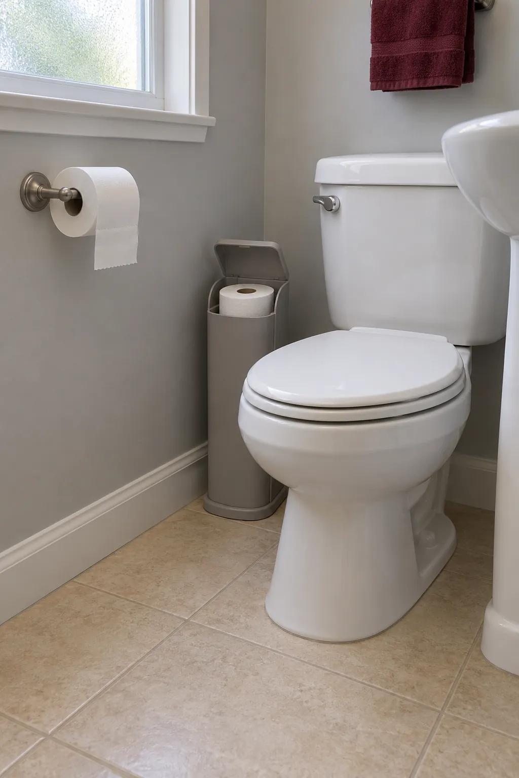 Place spare toilet paper where guests can see it
