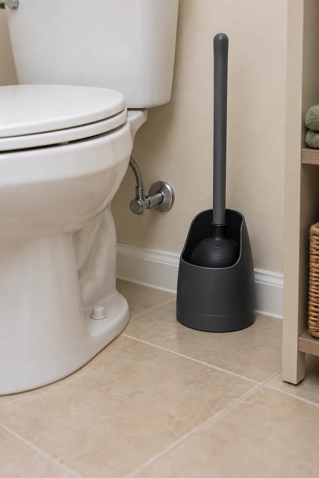 Leave the plunger accessible without displaying clutter