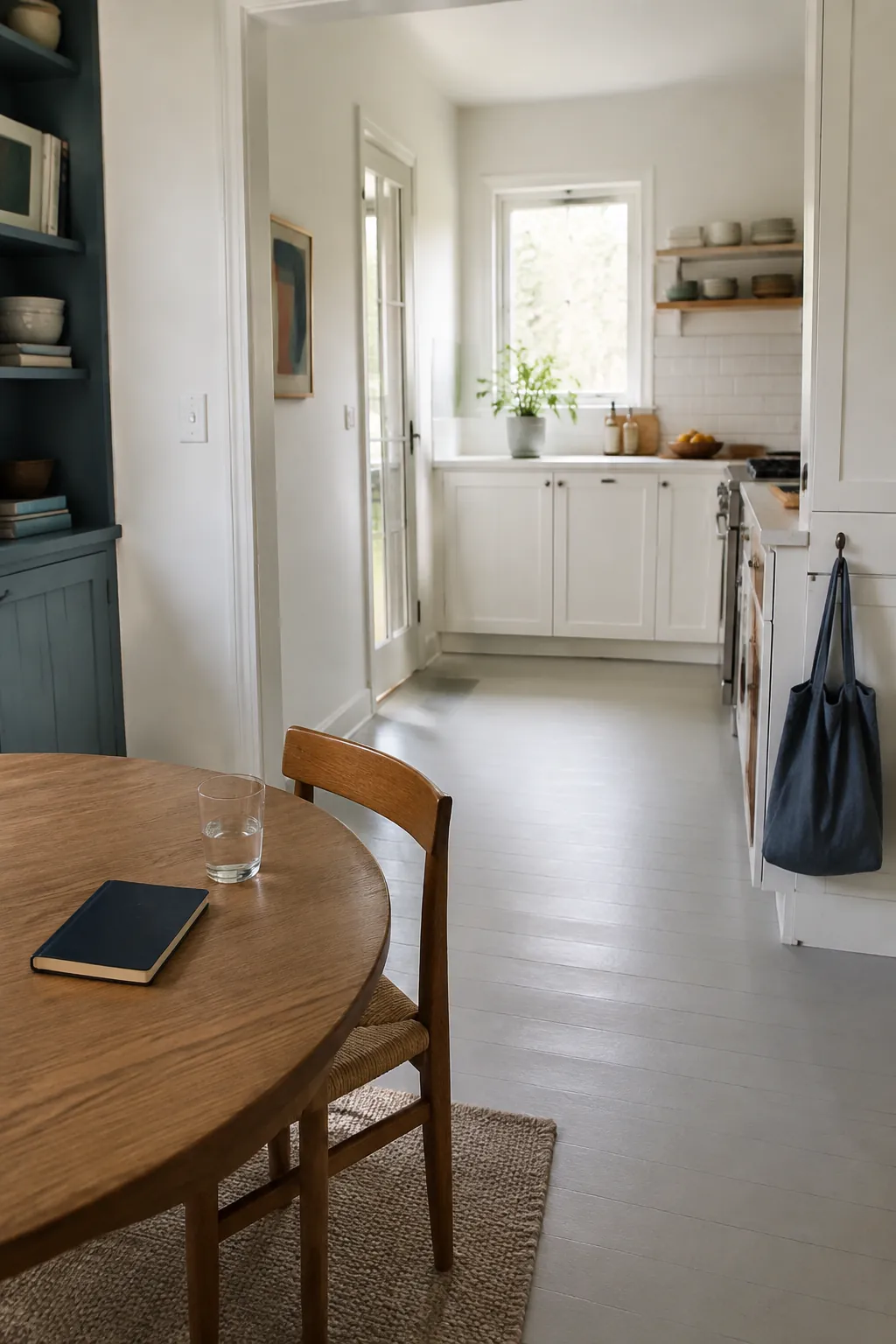 Organized compact home with clear dining and kitchen work areas