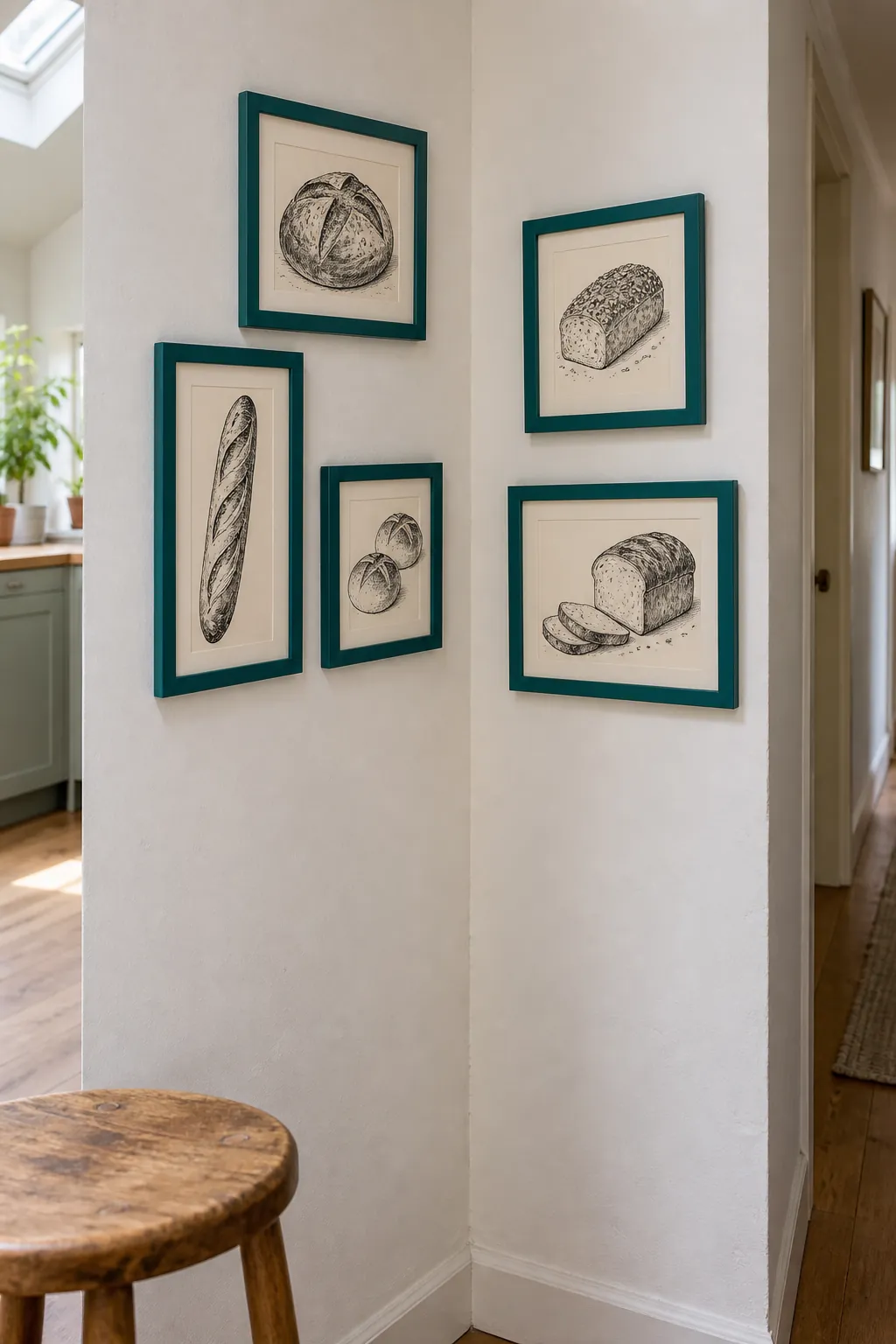 A corner that connects two walls picture frame wall idea