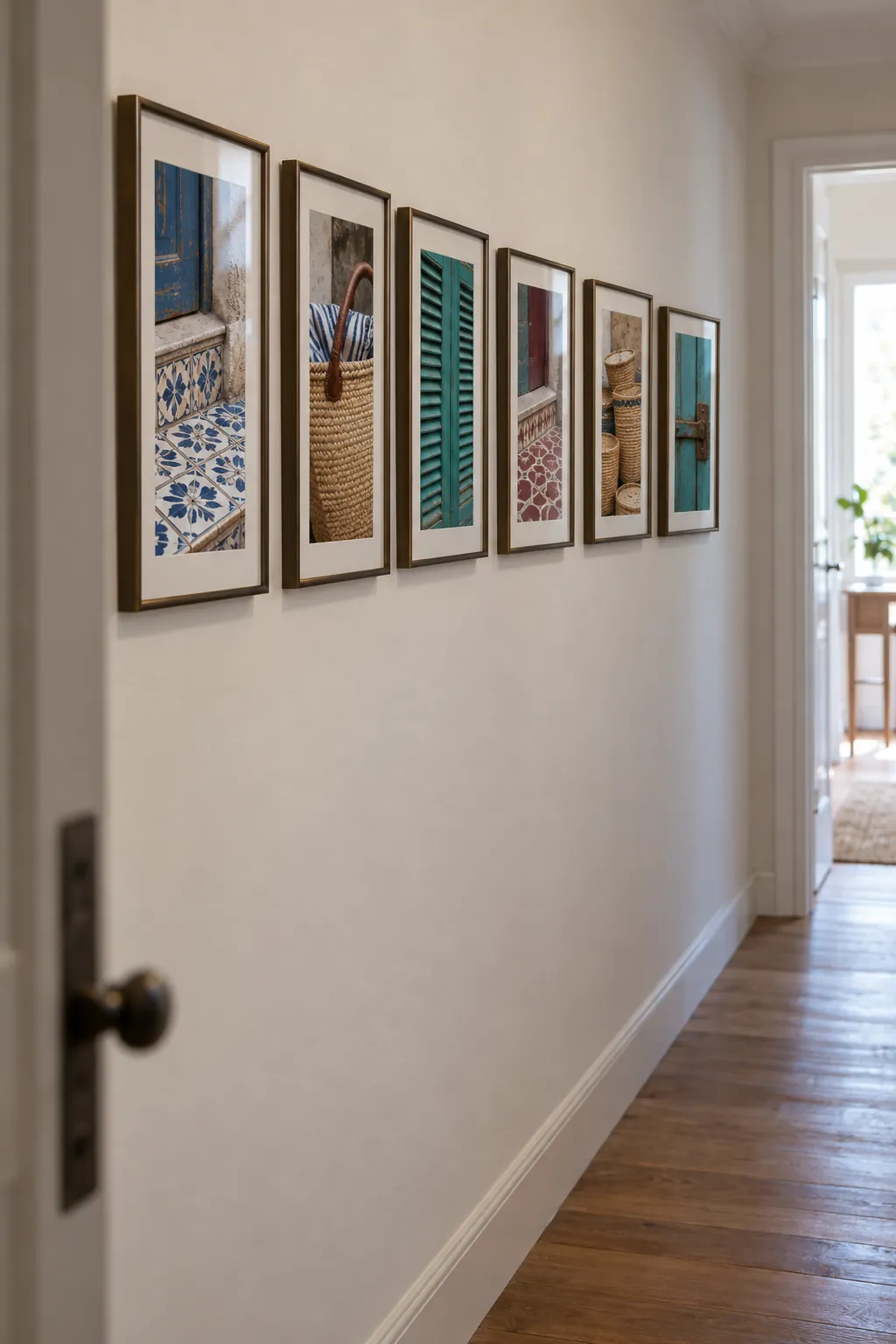 A travel wall built from small details picture frame wall idea