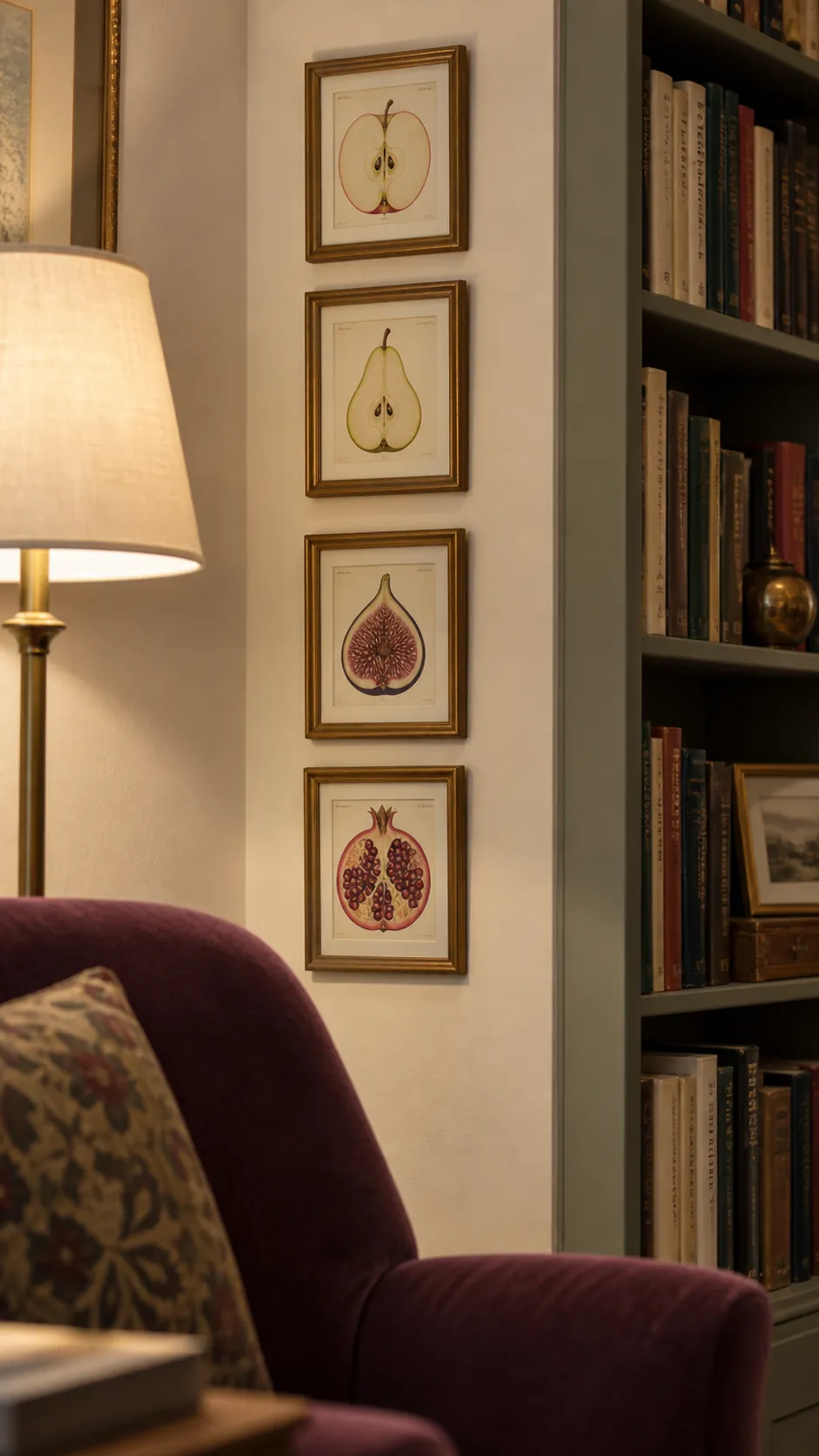 A bookcase side panel made personal living room gallery wall