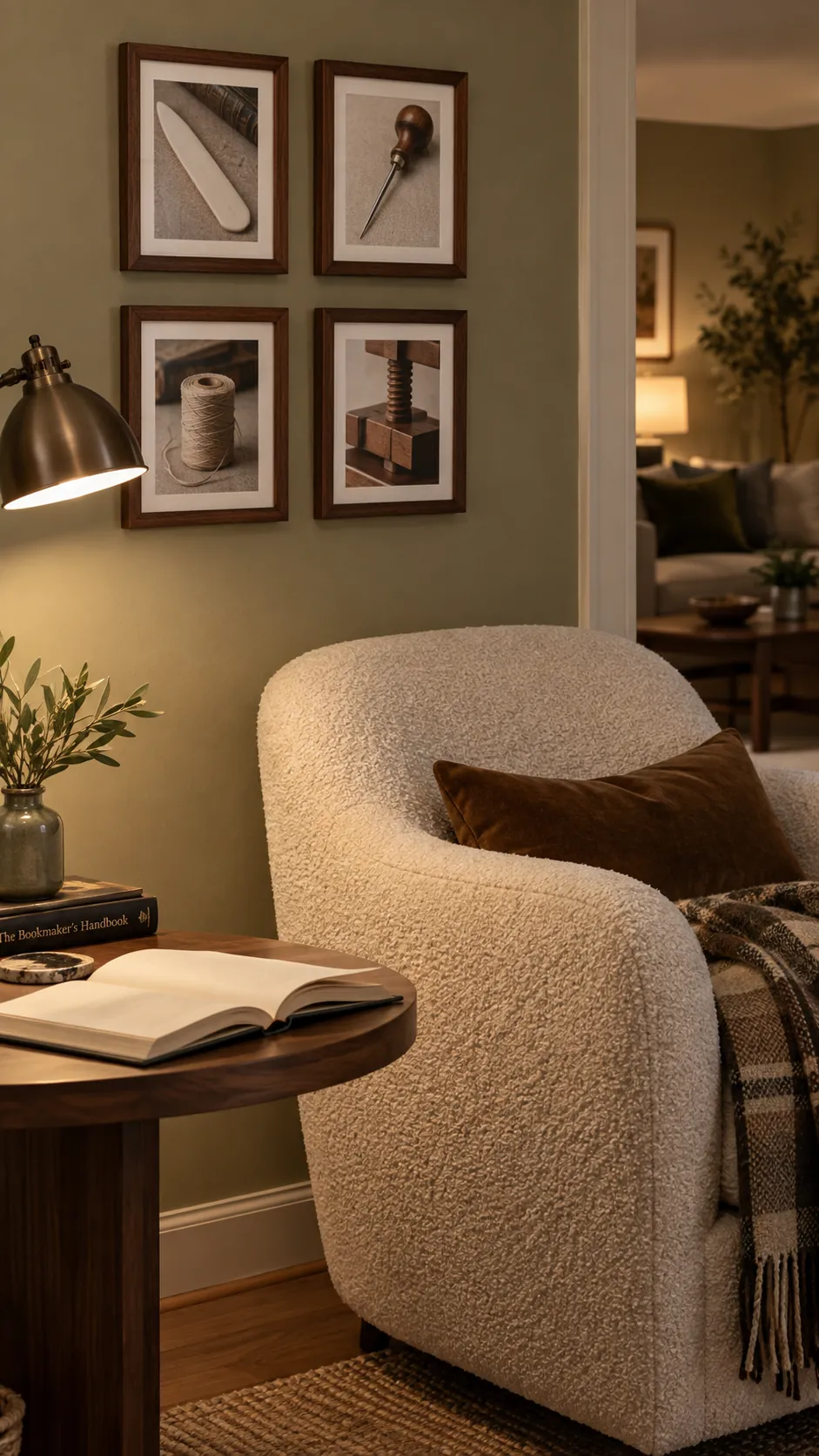 A gallery that defines the reading end living room gallery wall