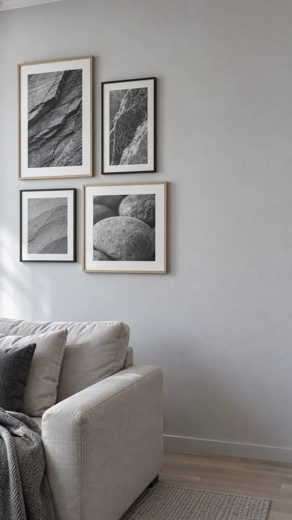 An edited wall with space for the next favorite living room gallery wall