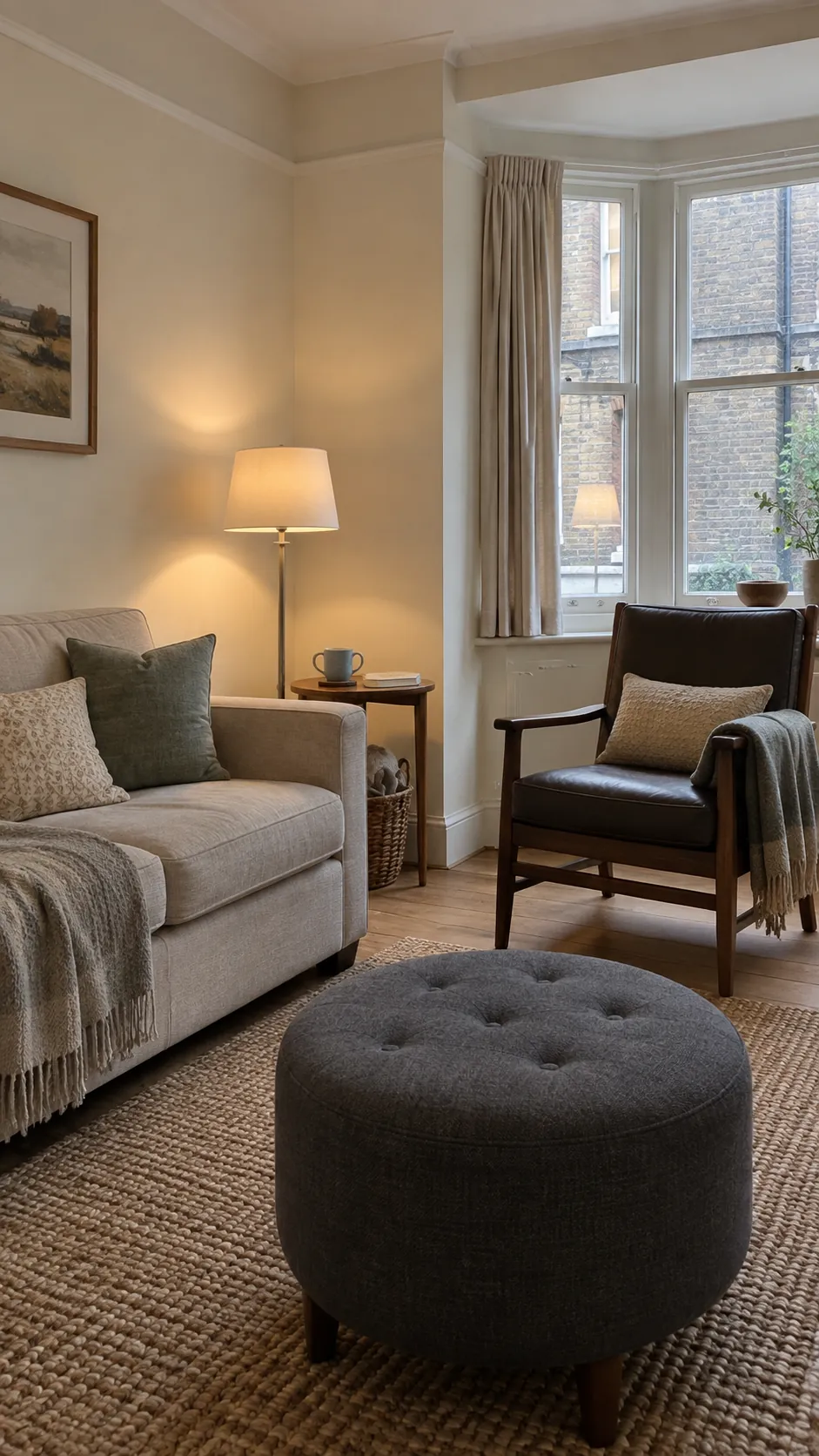 Warm Ivory for a Shaded Sitting Room in a living room