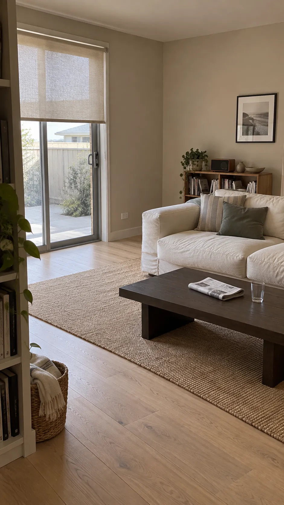 Oatmeal Beige with Natural Fibres in a living room