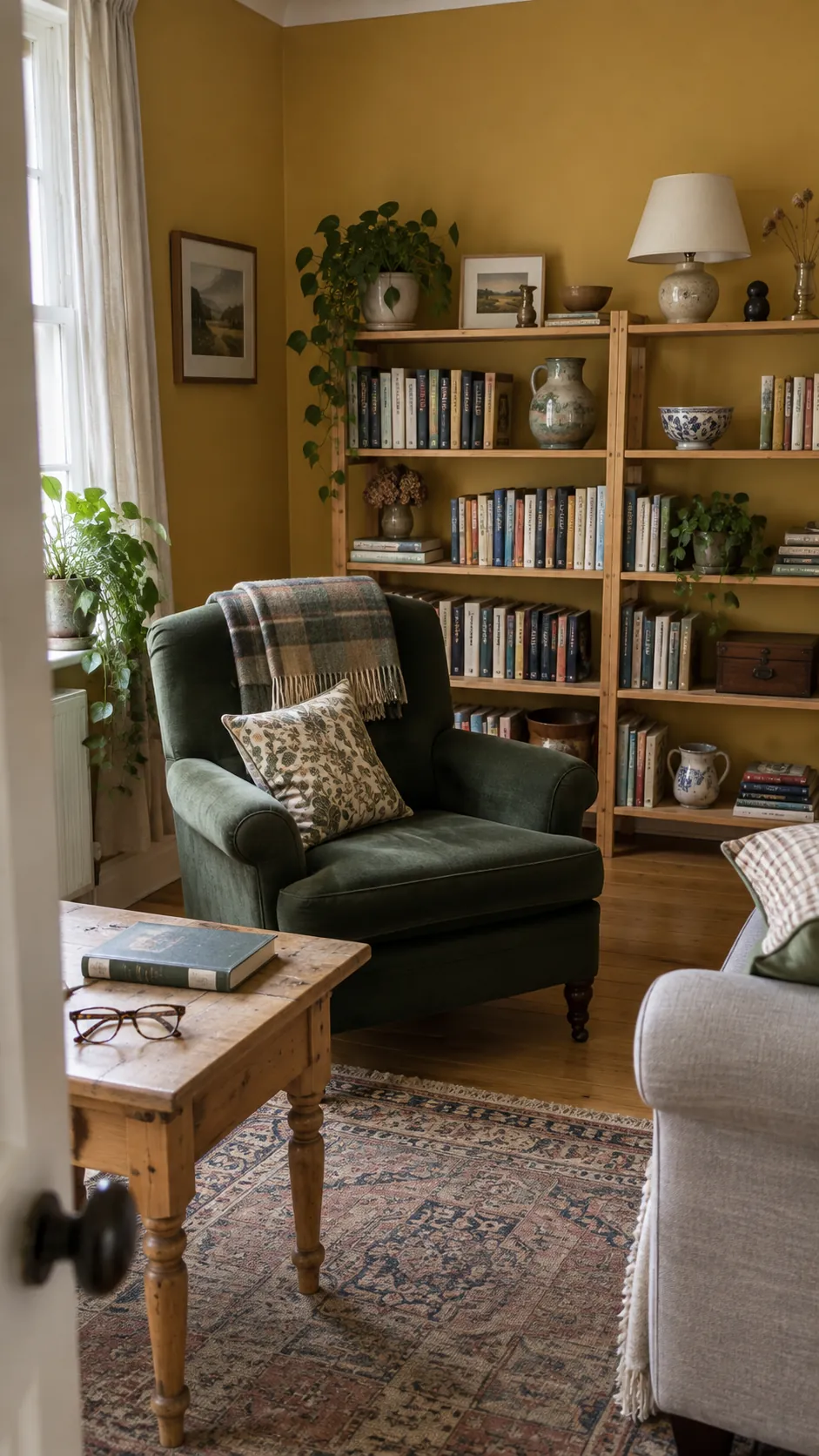Muted Ochre for a Collected Room in a living room