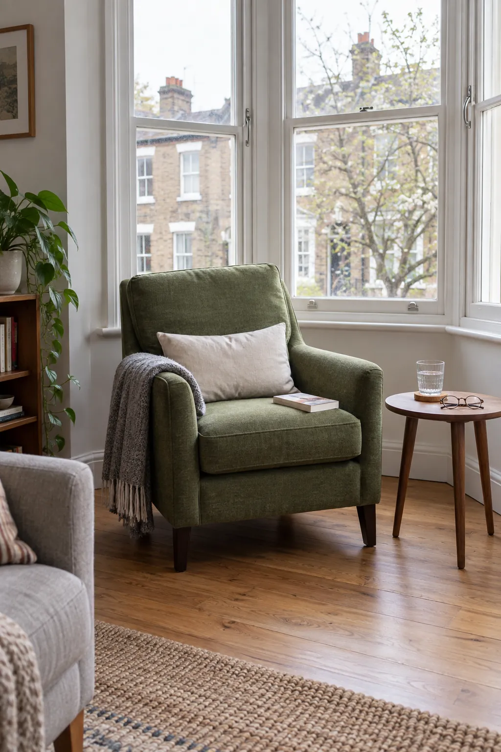 Choose your reading posture before your seat in a practical bay window nook