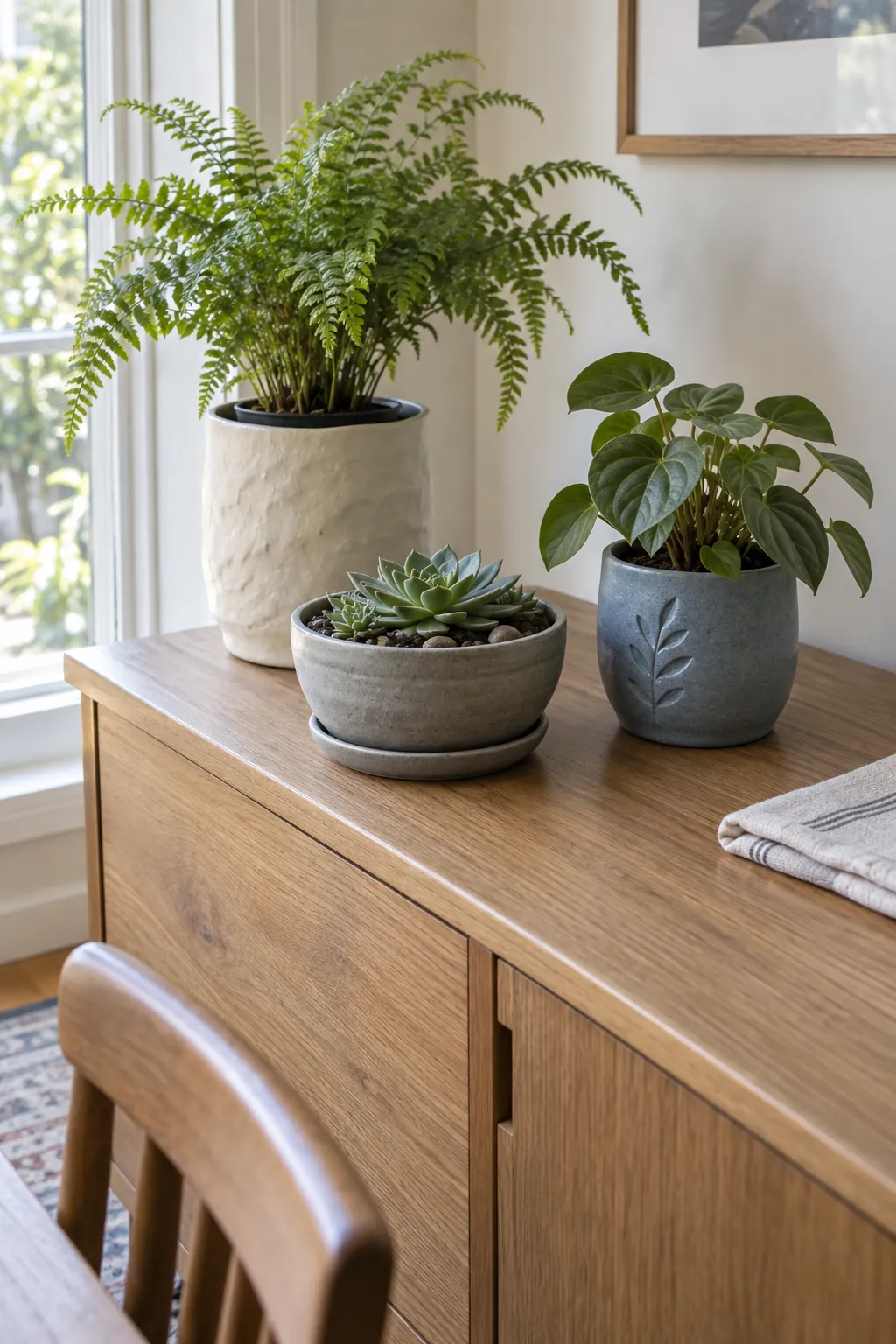 Handmade clay plant pots with practical inserts and drainage trays
