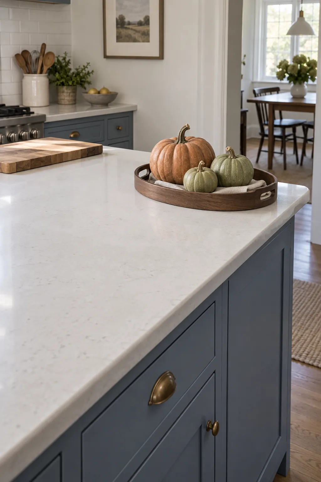 A movable pumpkin tray for practical fall kitchen decor