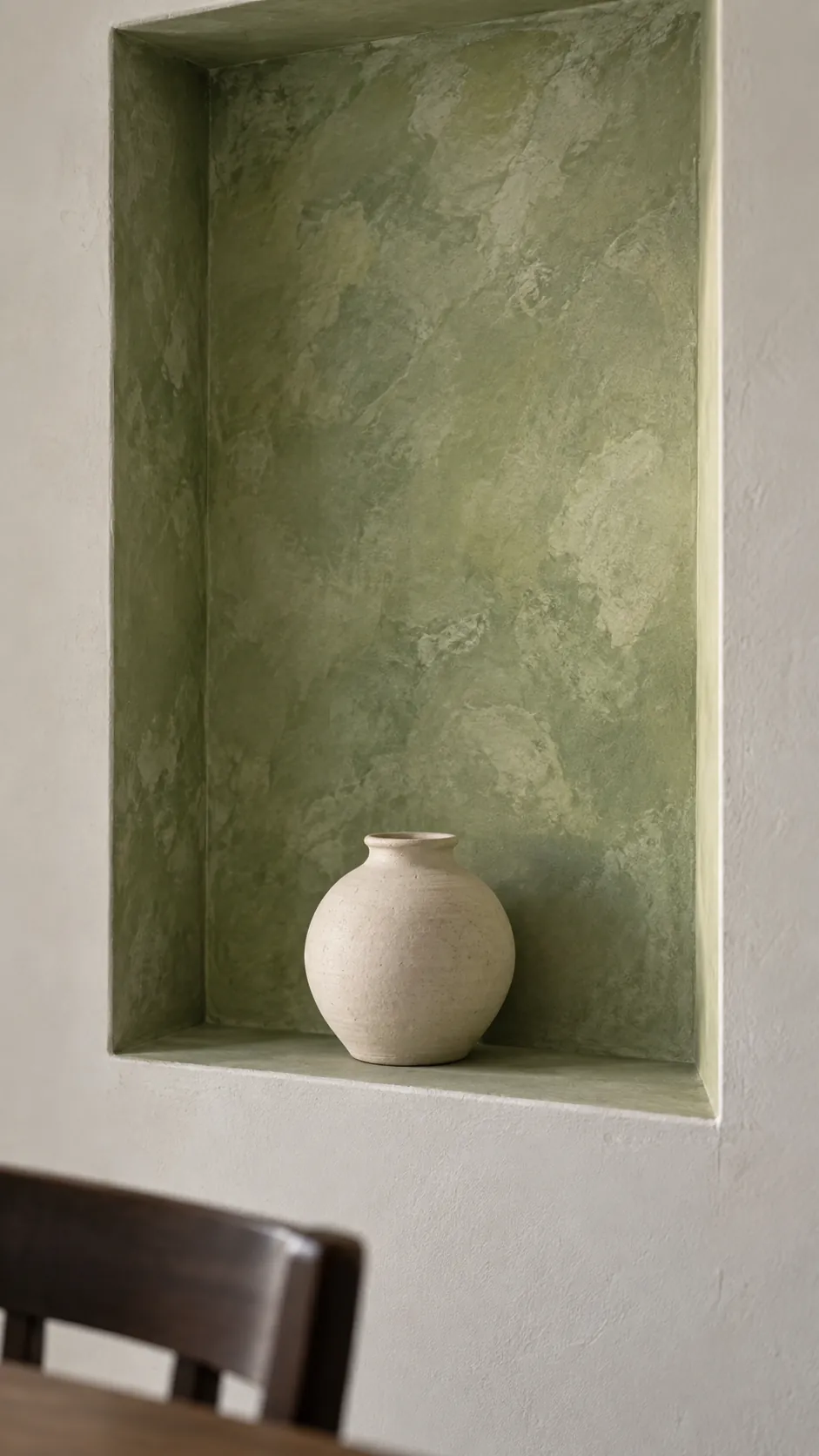 A Limewash Green Alcove
