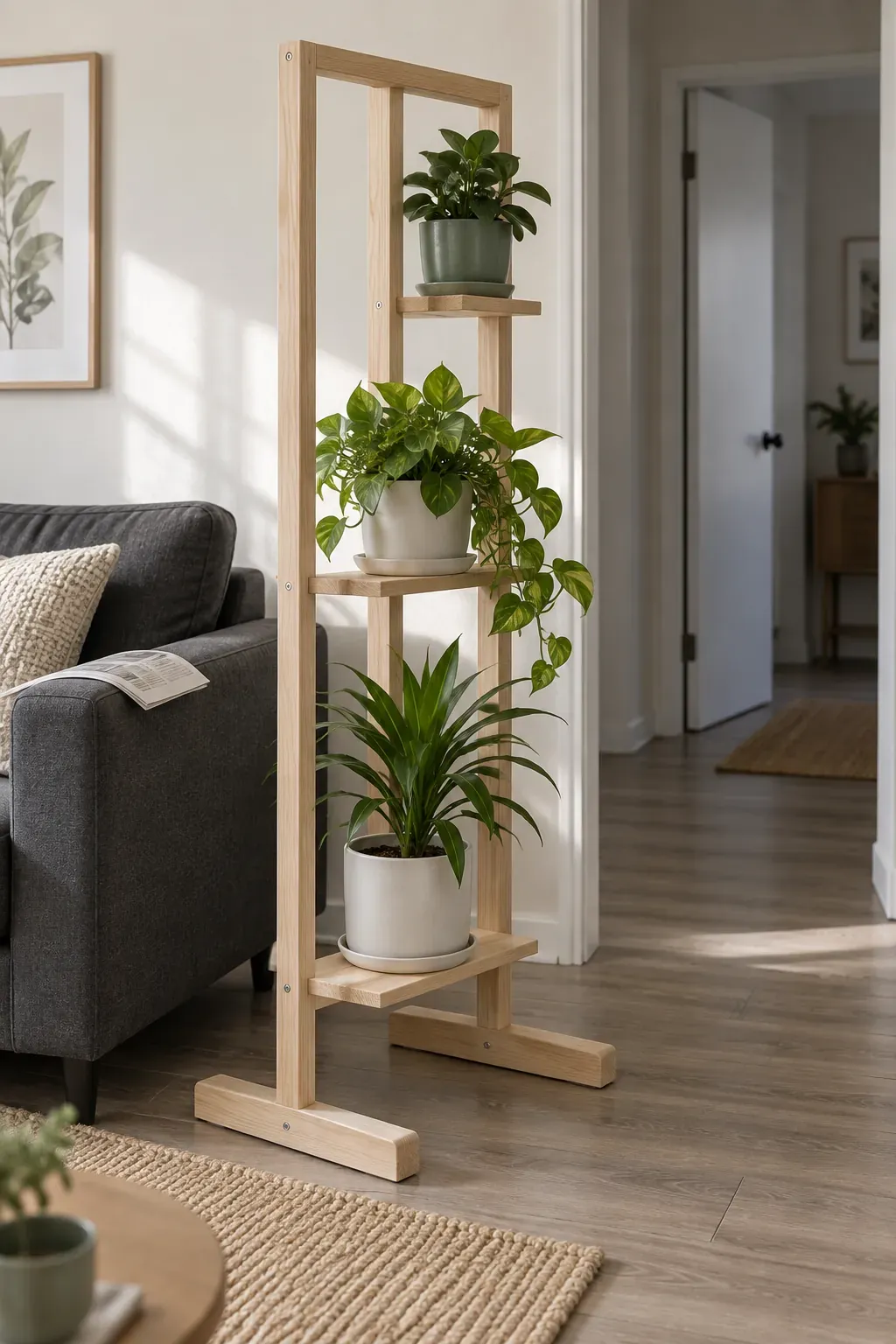 A freestanding screen for a rental