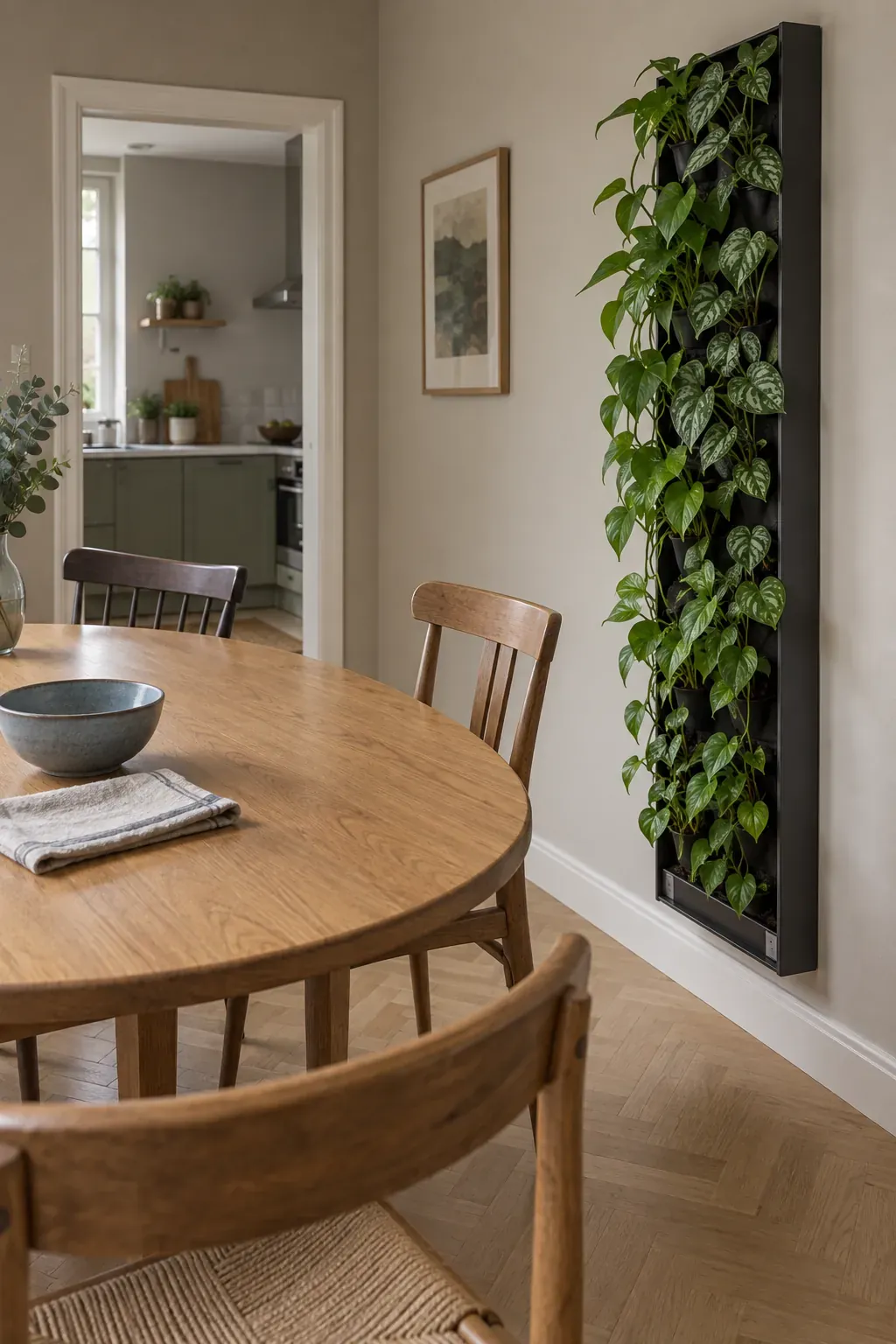A living strip beside the dining table