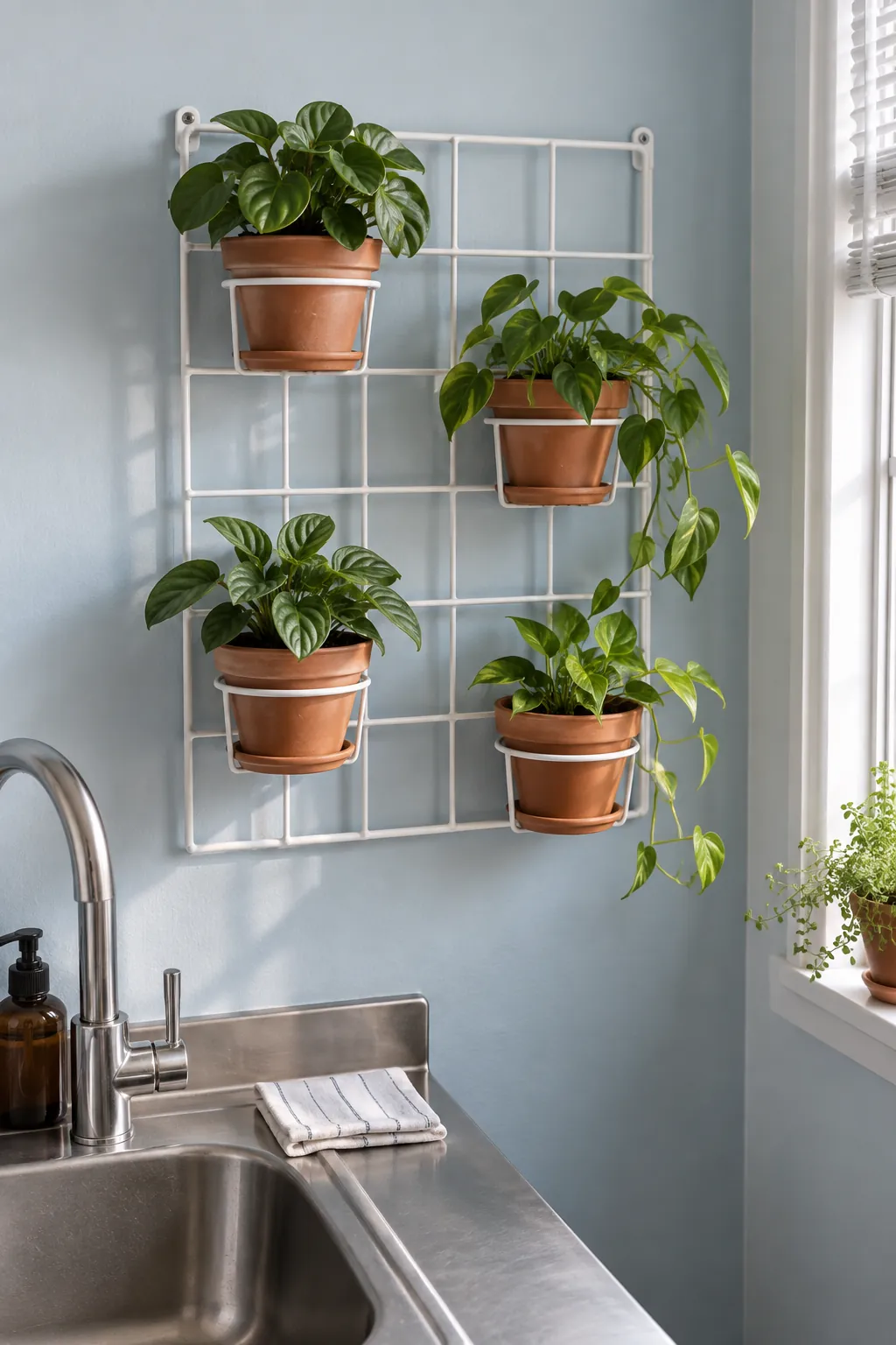 A removable grid for a first indoor wall