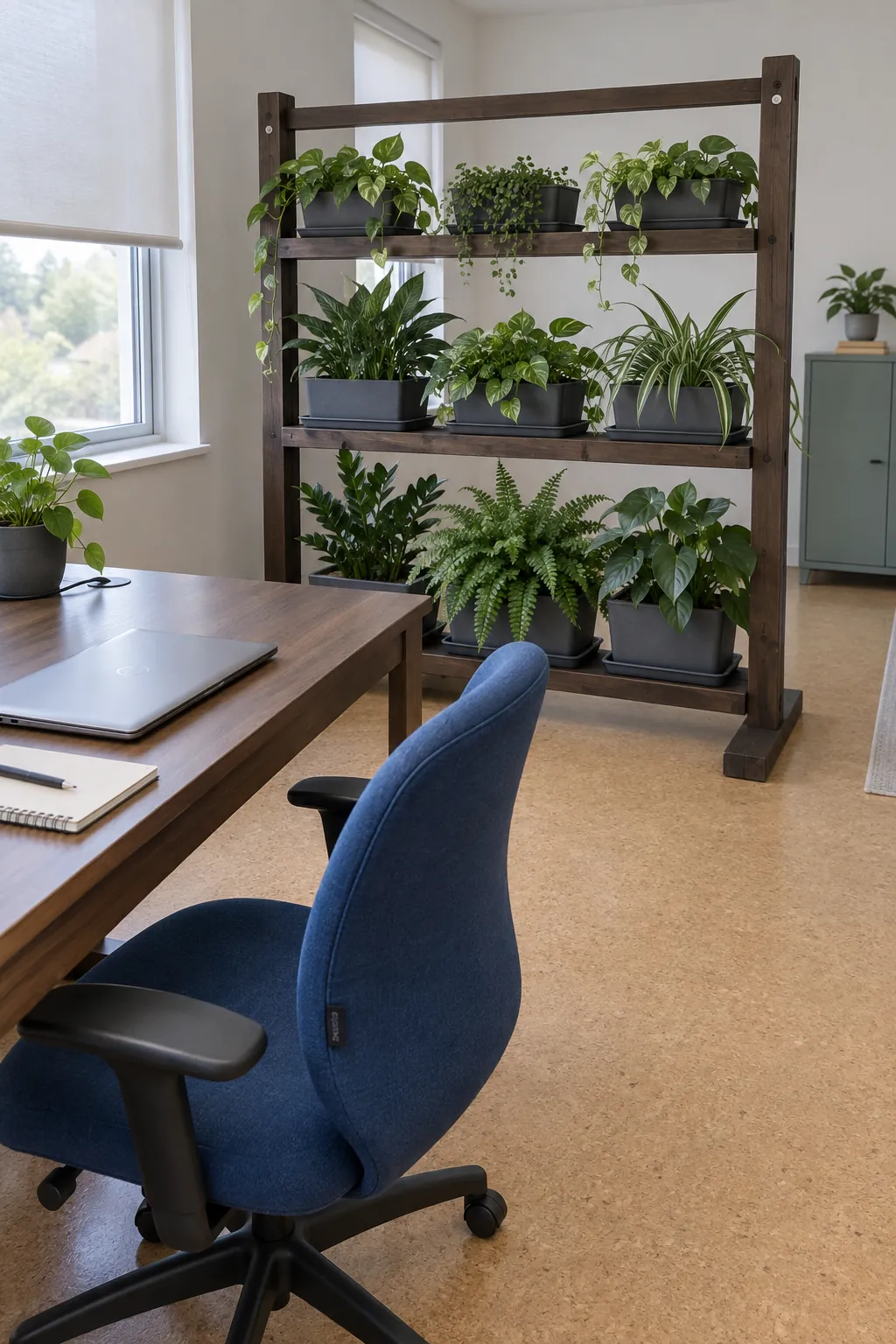 A living screen behind a work desk