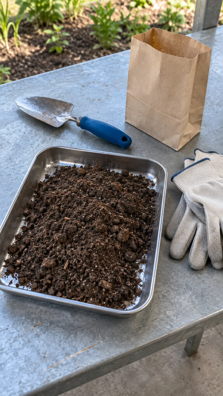 A clean soil sampling preparation on a practical utility bench