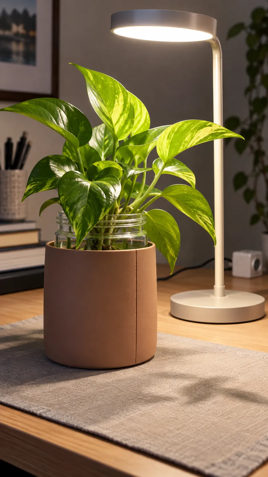 Useful leaf light with a shaded root zone