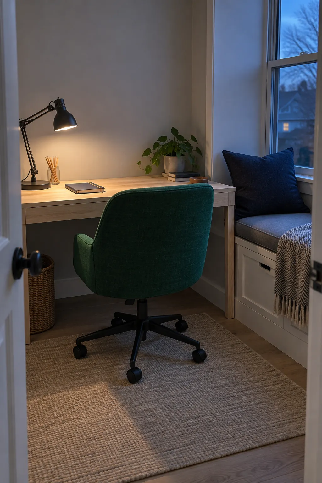 Emerald navy home office