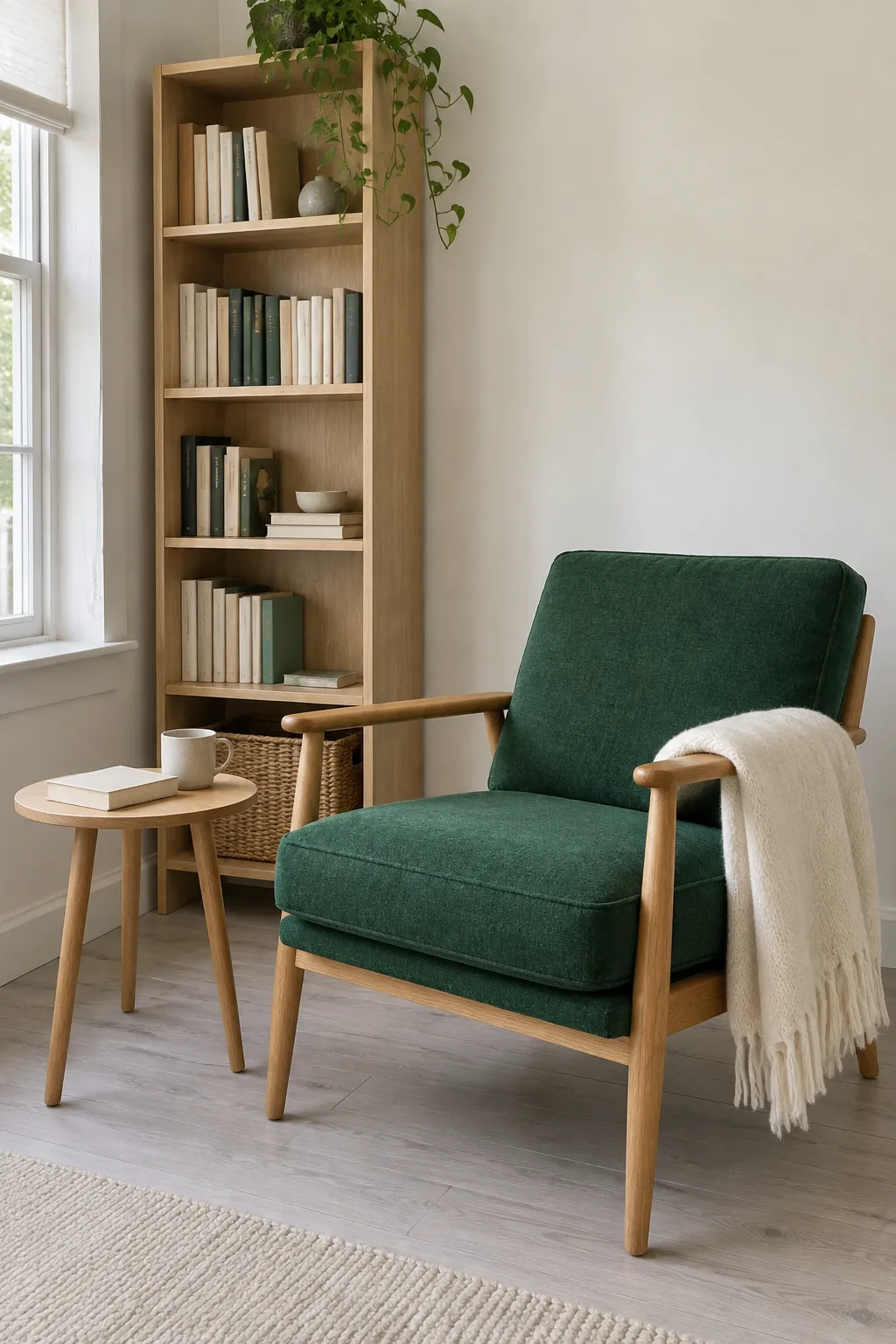 Emerald ivory oak reading space