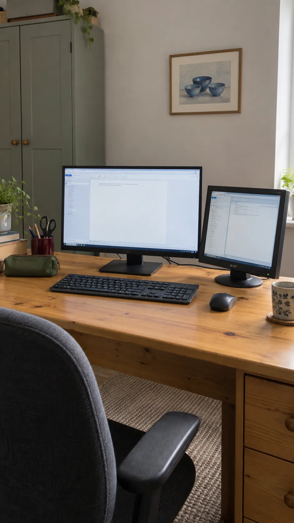 Mix existing monitors before replacing them in a practical dual monitor home office