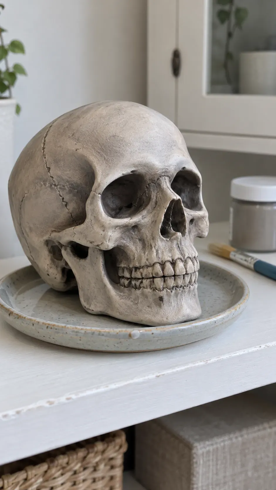 Give a Plastic Skull a Matte Finish
