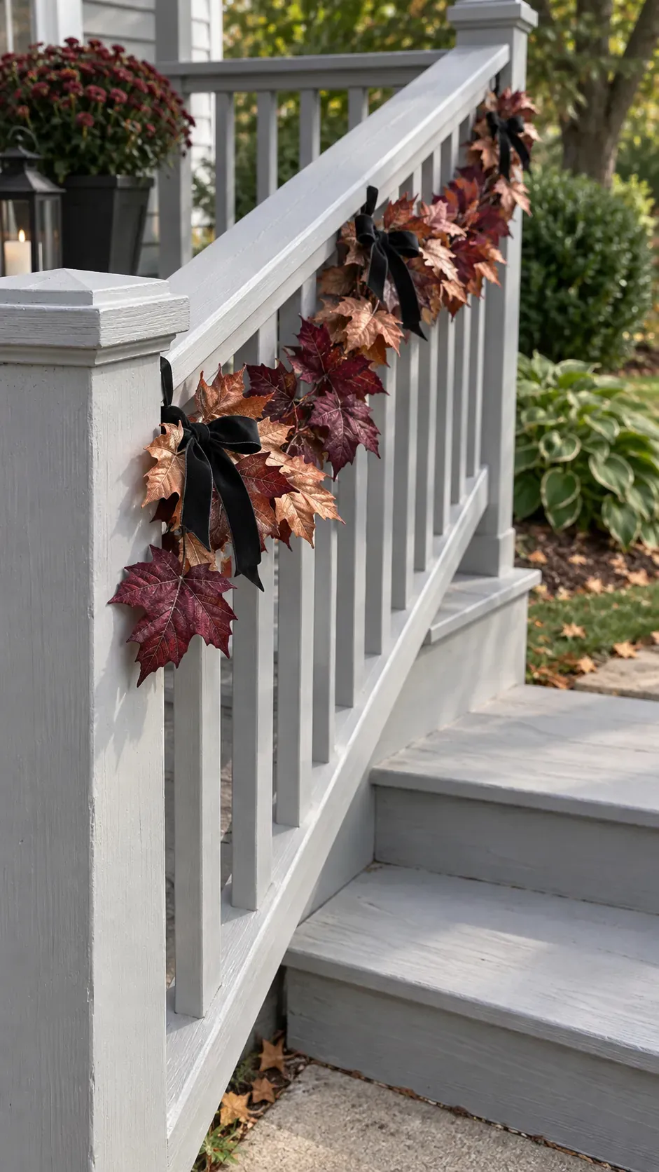 Run a Short Garland Along the Porch Rail