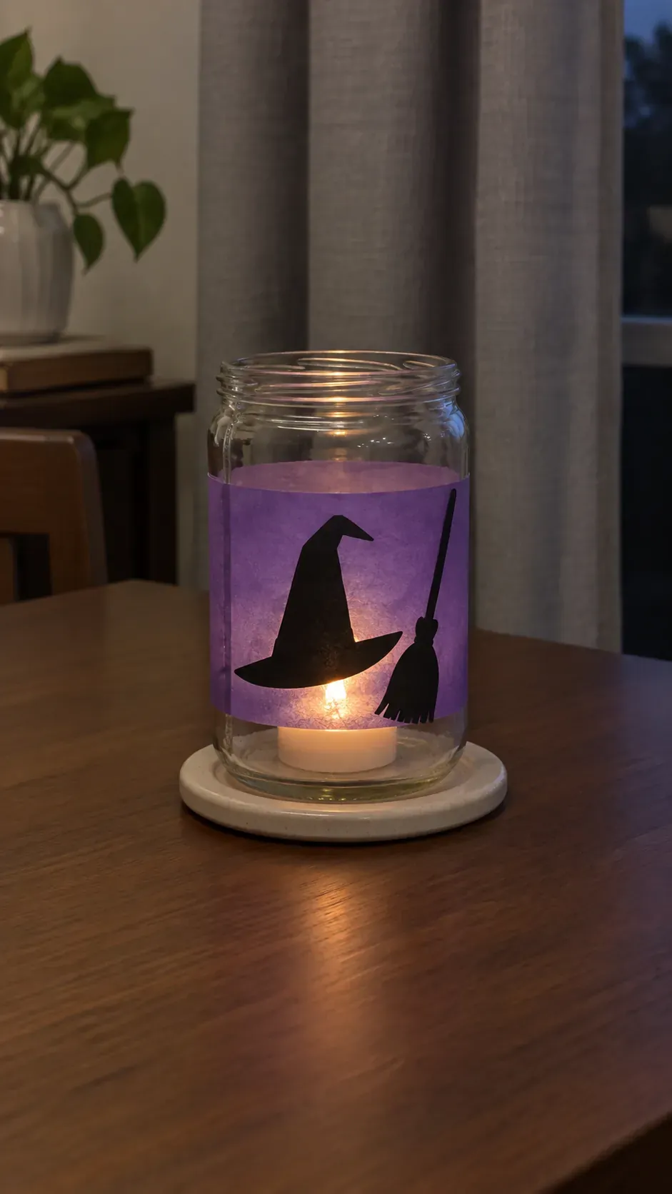 Glow a Witch Silhouette Lantern