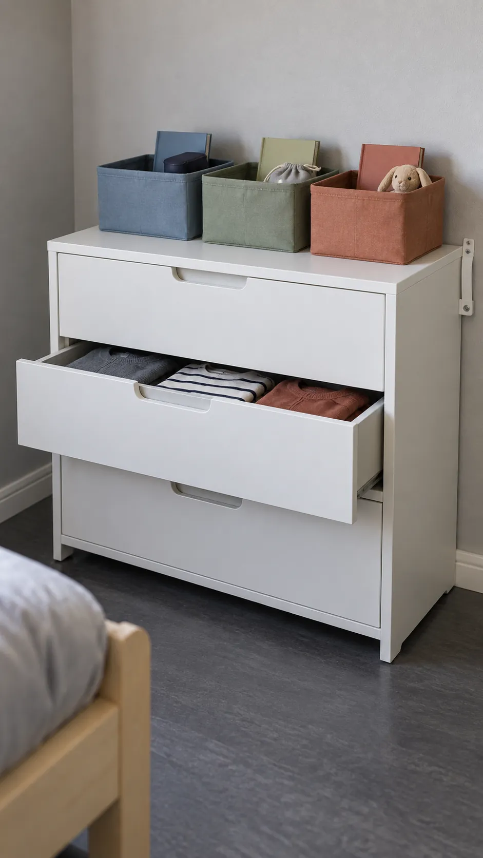 Shared storage three drawers