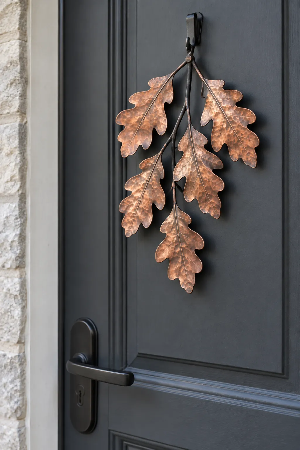 Hang a Copper Toned Leaf Accent