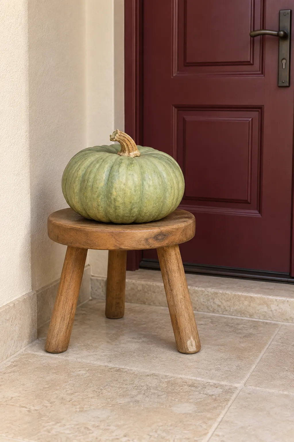 Use a Small Stool for One Pumpkin