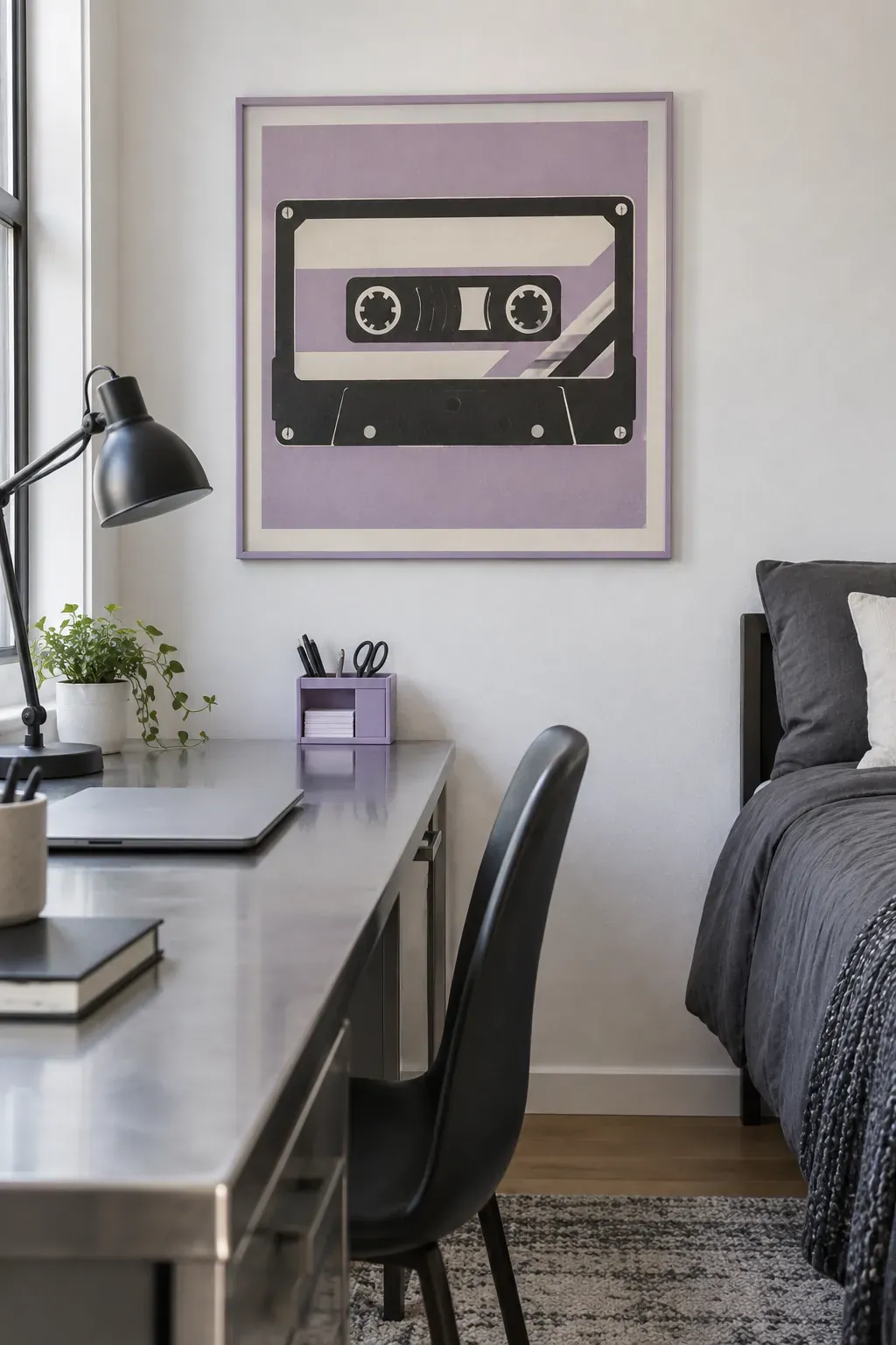 A retro cassette poster for a nostalgic accent as a bedroom poster idea