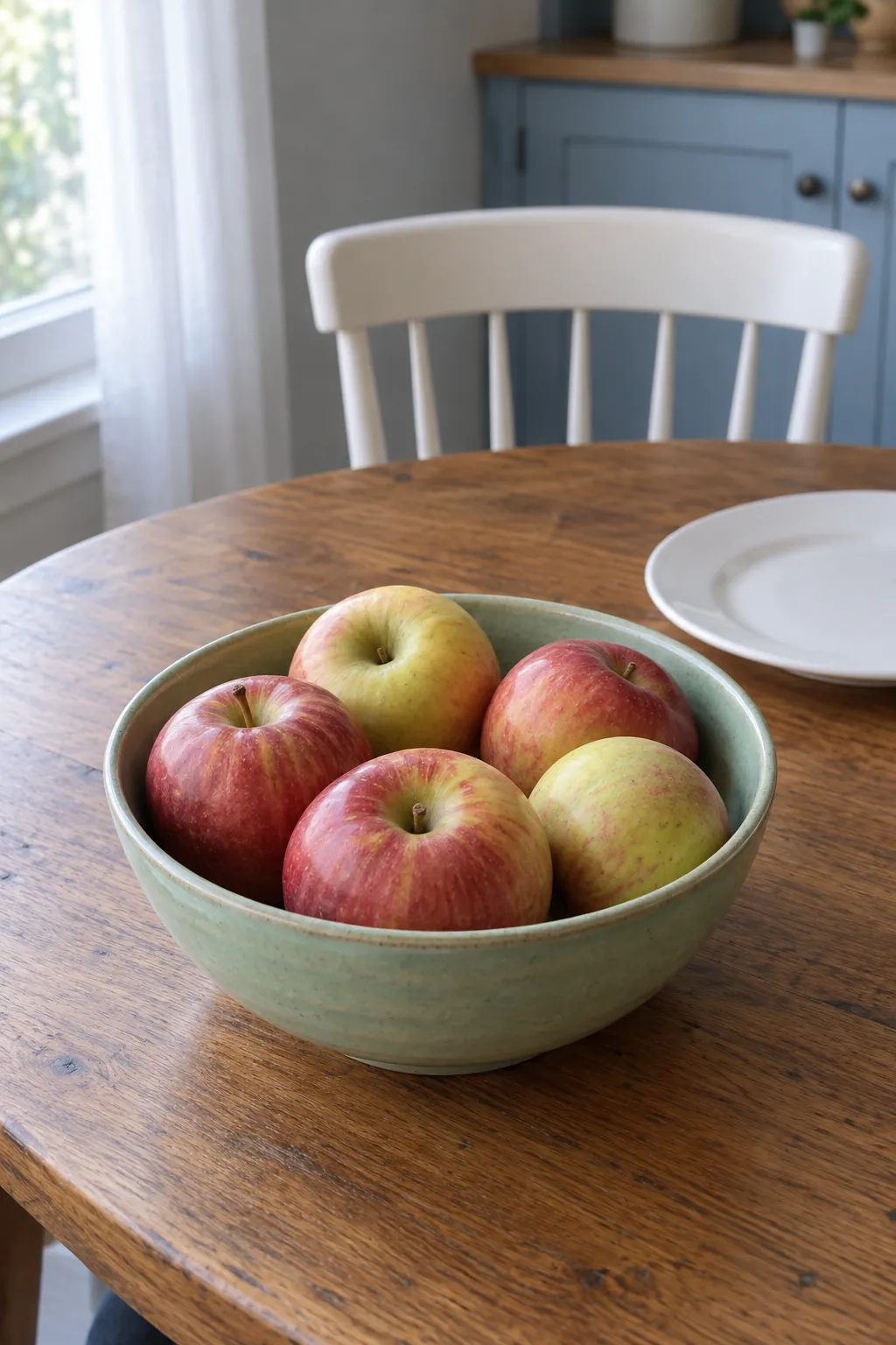Let the fruit bowl do some of the decorating with simple fall kitchen decor