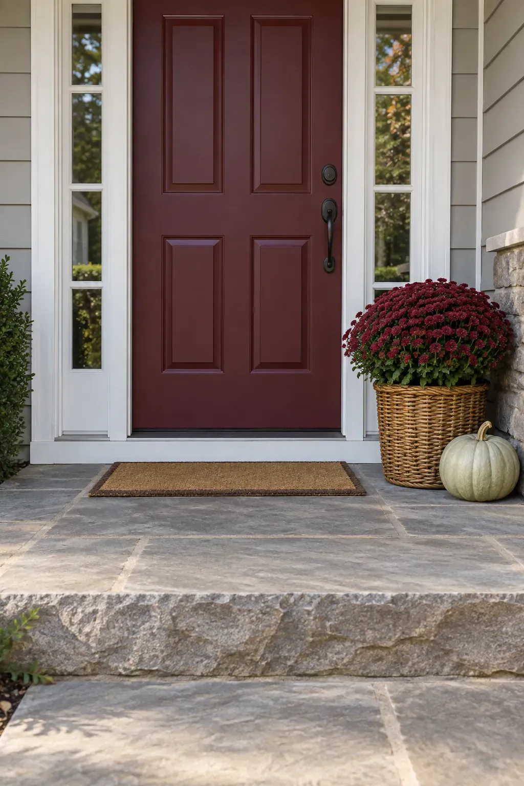 A Quiet Basket at the Threshold on a rustic fall porch