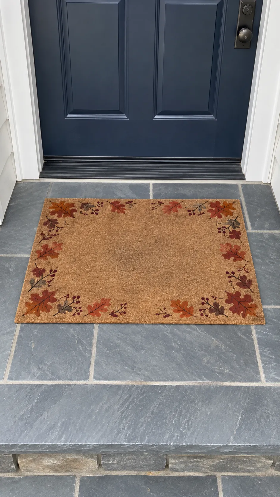 A Single Mat With an Autumn Border for small front porch fall decor