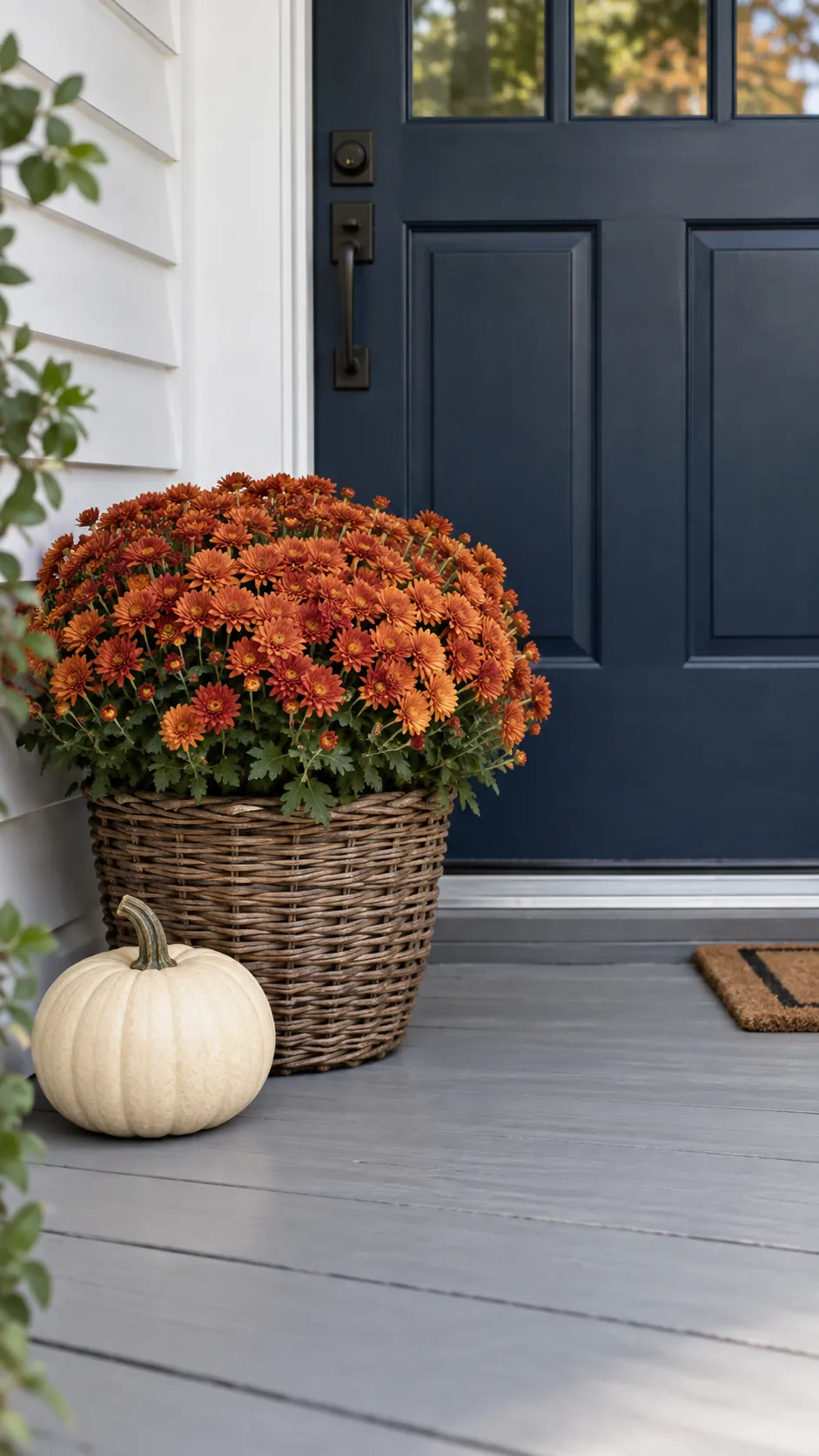 Give Each Added Color a Job for a coordinated fall porch