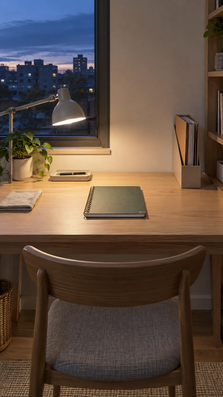 Clean desk aesthetic with daily reset