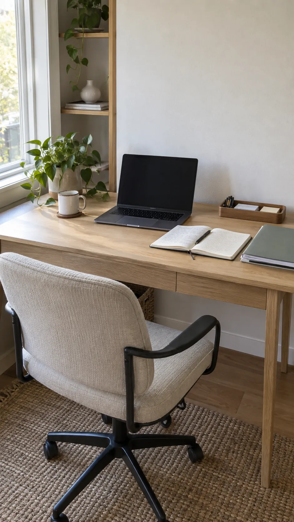 Aesthetic work desk showing workweek edit