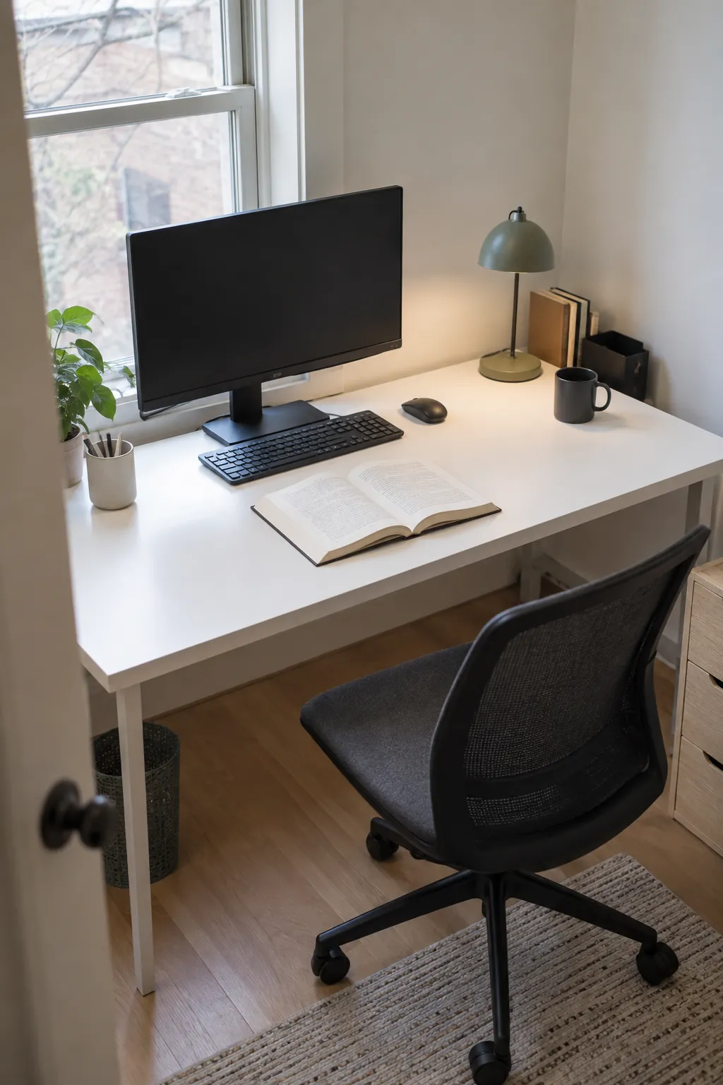 Minimalist desk aesthetic showing breathing room