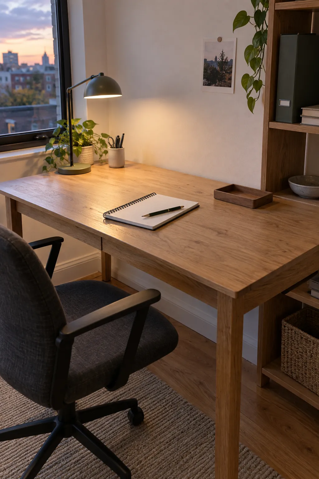 Minimalist desk aesthetic showing temporary layer
