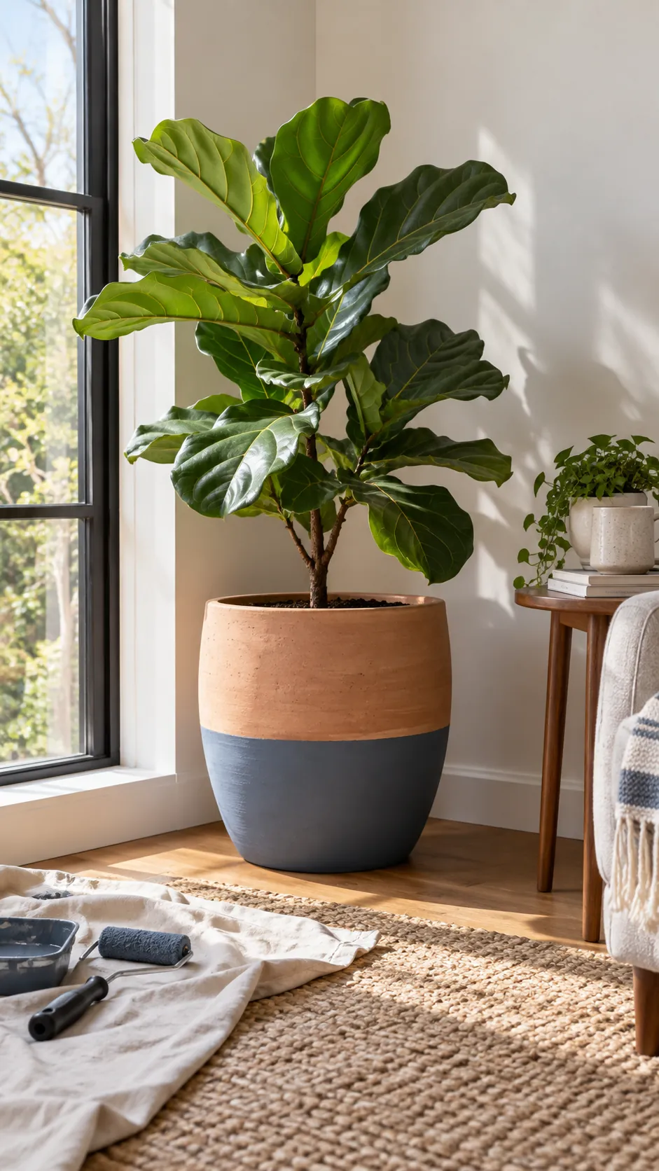 Two Tone Dipped Look on a real plant pot in a home setting