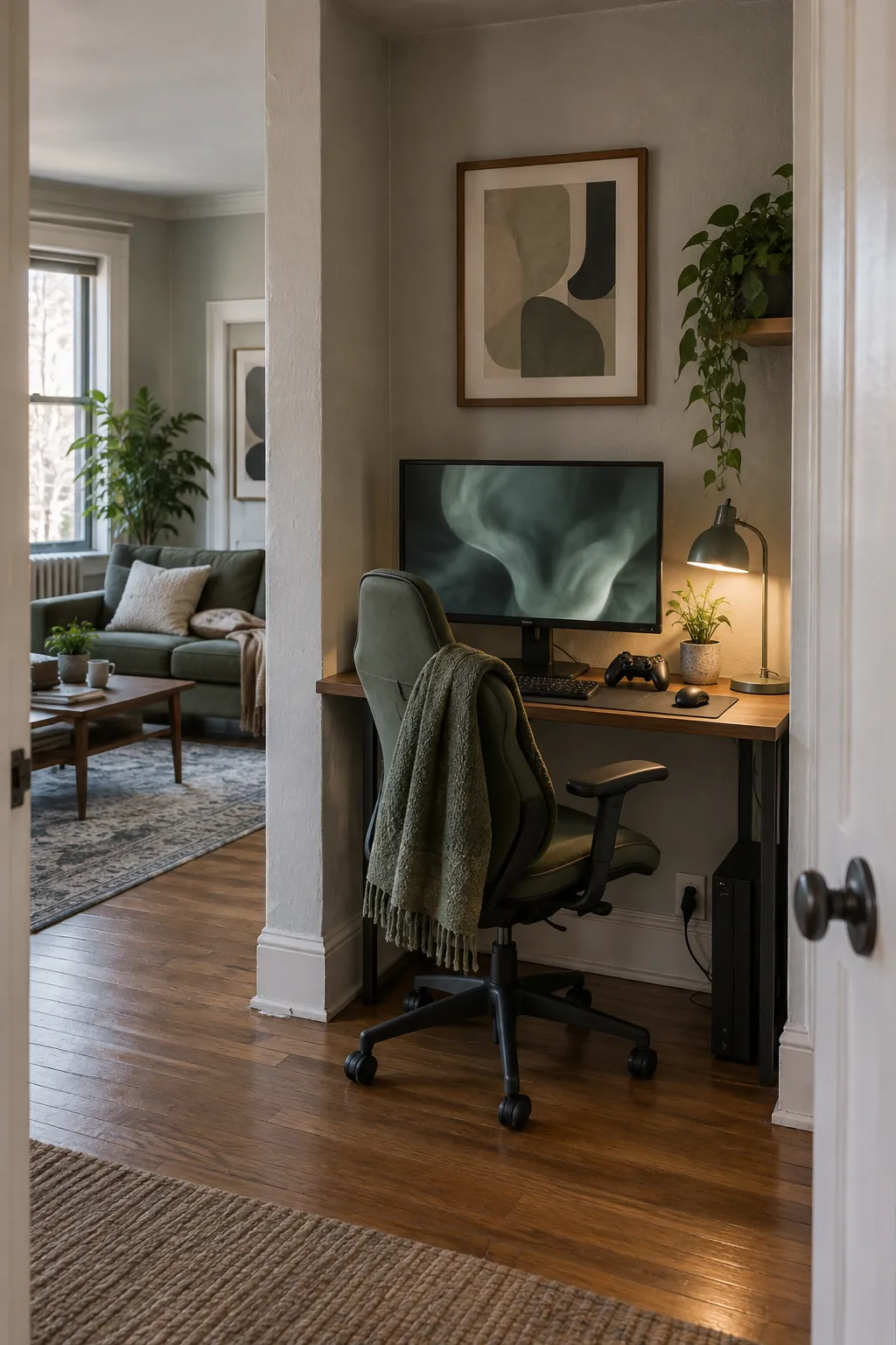 Fit a station into an alcove in a practical gaming room setup