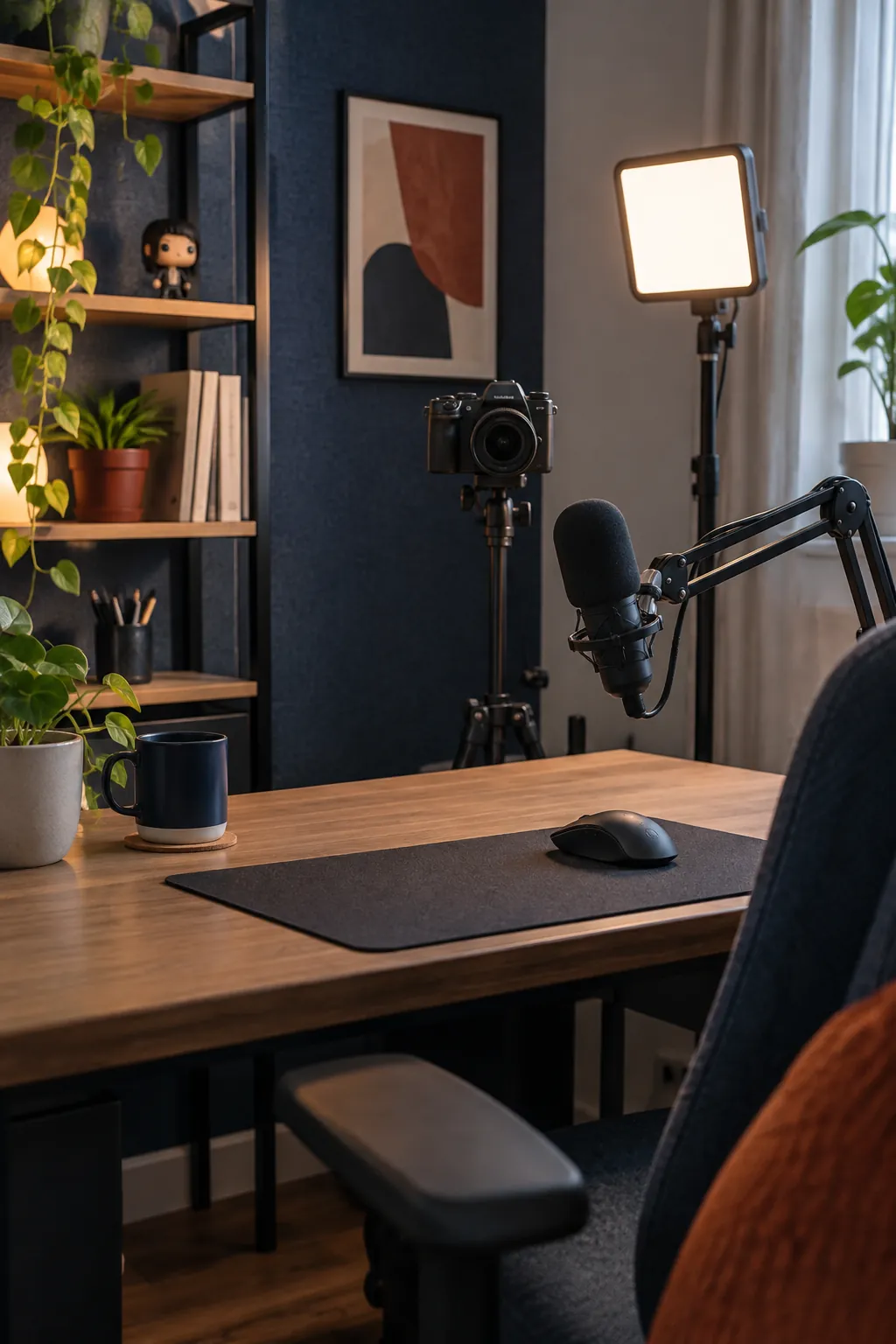 Give streaming equipment one clear corner in a practical gaming room setup